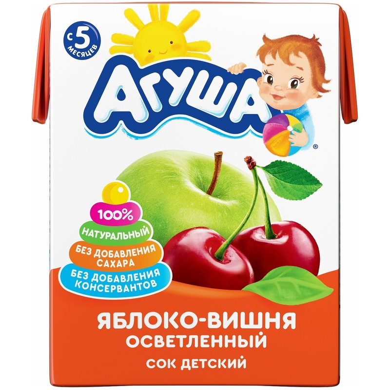 Сок Агуша яблоко-вишня 0.2 л