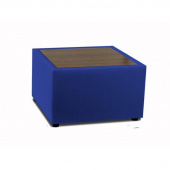 Стол для модульной мебели Матрикс синий (искусственная кожа/орех)
