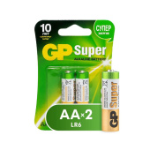 Батарейка AA пальчиковая GP Super (2 штуки в упаковке)
