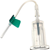 Игла-бабочка Vacuette 21G (0.8х19 мм) зеленая с  луер-адаптером/держателем катетер 19 см (35 штук в упаковке)