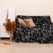 Плед Casa Conforte Rough Мрамор микрофибра 160x220 см черно-белый