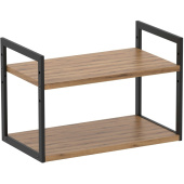 Полка настенная/настольная Комус Онега-6 чёрный муар/дуб вотан 450х250х300 мм