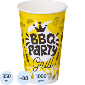 Стакан одноразовый бумажный BBQ Party 350/400 мл (1000 штук в упаковке)