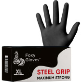 Перчатки одноразовые Steel Grip нитриловые неопудренные черные (размер 9-10 (XL), 100 штук/50 пар в упаковке)