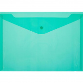 Папка-конверт на кнопке А4 зеленая 0.18 мм (10 штук в упаковке)