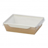 Бумажный контейнер DoEco Eco OpSalad 400 для салата 400 мл коричневый (140х100х45 мм, 400 штук в упаковке)