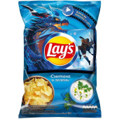 Чипсы Lays со вкусом сметаны и зелени 225 г купить в интернет-магазине товаров для офиса и дома ТопГрад с доставкой