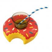 Подставка надувная Пати Бум Пончик малиновая 20 см