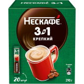 Кофе порционный растворимый Nescafe 3 в 1 крепкий 20 пакетиков по 14.5 г купить в интернет-магазине товаров для офиса и дома ТопГрад с доставкой