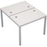 Стол приставной Avance 6МБ.267 двухместный (белый/алюминий матовый,  1000х1235х750 мм) купить в интернет-магазине товаров для офиса и дома ТопГрад с доставкой