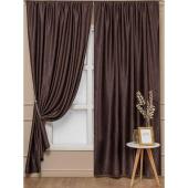Комплект штор Amore Mio Однотонный софт 42002-023 (2 портьеры 150x270 см) коричневый Комплект штор Amore Mio Однотонный софт 42002-023 (2 портьеры 150x270 см) коричневый