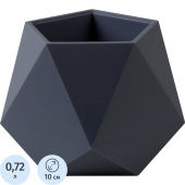 Кашпо с поддоном La decoro Абремо 0.72 л антрацит (10x10 см)