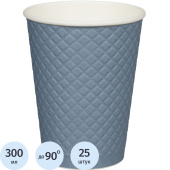 Стакан одноразовый бумажный Комус Waffle Denim 300/430 мл голубой (25  штук в упаковке) Стакан одноразовый бумажный Комус Waffle Denim 300/430 мл голубой (25  штук в упаковке)