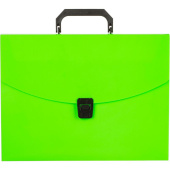 Папка-портфель пластиковая Attache Neon А4 зеленая (335x230 мм, 1 отделение)