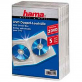 Бокс для 2 CD/DVD дисков Hama H-83894 Jewel Case прозрачный 5 штук в упаковке
