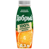 Нектар Добрый апельсин-мандарин 0.3 л купить в интернет-магазине товаров для офиса и дома ТопГрад с доставкой