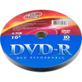 Диск DVD-R VS 4.7 ГБ 16x pack wrap VSDVDRS1001 (10 штук в упаковке)