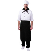 Костюм повара Шеф-повар мужской белый/чёрный тиси рукав 3/4 (120 г/кв.м,  размер  56-58, рост 182-188)