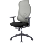 Кресло для руководителя Easy Chair 603 MC серое/чёрное (сетка/ткань,  пластик)