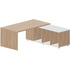Стол руководителя Norman NR180TSDBL угловой с тумбой правый (дуб  светлый/белый, 1800х1800х735 мм)