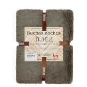 Плед Buenas Noches Длинный ворс искусственный мех 160х200 см коричневый