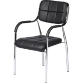 Стул офисный Easy Chair 805VP чёрный (экокожа, металл хромированный)