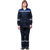 Костюм рабочий летний женский л20-КБР с СОП синий/васильковый (размер  56-58, рост 170-176)