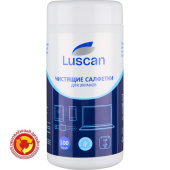 Салфетки влажные для экранов LUSCAN (Attache Selection) с антистатическим эффектом 11.2x11 см (100 штук в тубе)
