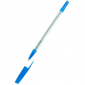 Ручка шариковая синяя (прозрачный корпус, толщина линии 0.5)