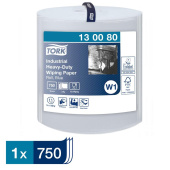 Протирочная бумага Tork 130080 W1 голубая (255 метров в рулоне)