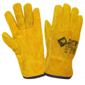 Перчатки рабочие Диггер спилковые желтые (утепленные искусственным мехом, размер 10.5)