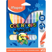 Фломастеры Maped Color'peps Jungle 12 цветов смывающиеся с вентилируемыми колпачками (845420)