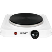 Плита электрическая Scarlett SC-HP700S41 узкая белая (чугун, 1 конфорка)
