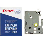 Картридж Комус TZE-465 для принтера этикеток Brother (36 мм х 8 м, цвет ленты красный, шрифт белый)