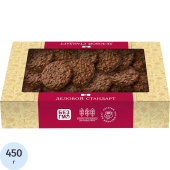 Печенье сдобное в глазури Деловой Стандарт Печенье и фундук в шоколаде  450 г купить в интернет-магазине товаров для офиса и дома ТопГрад с доставкой