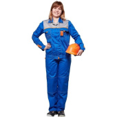 Костюм рабочий летний женский л10-КБР васильковый/серый/оранжевый (размер 52-54, рост 170-176 см)