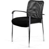 Стул офисный Easy Chair Афродита Люкс чёрный, сетка TW/сетка Е, металл,  хромированный