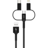 Кабель USB Type-C - USB Type-A - micro USB - Apple Lightning 0.25 метра
