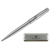 Ручка шариковая Diplomat Traveller Stainless Steel цвет чернил синий, цвет корпуса серебристый (артикул производителя D10061083)