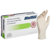 Перчатки медицинские смотровые латексные MiniMax нестерильные опудренные размер L (8-9) белые (50 пар/100 штук в упаковке)