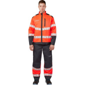 Куртка рабочая летняя мужская Равелин с СОП красная/графит (размер 48-50, рост 158-164)