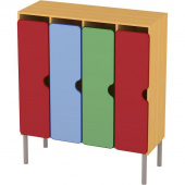 Шкаф для одежды детский М-233-4 четырехсекционный (разноцветный, 1110x440x1300 мм)