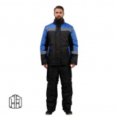 Куртка рабочая зимняя мужская з38-КУ с СОП черная/голубая (размер 52-54, рост 170-176)