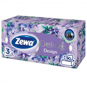 Салфетки косметические Zewa Deluxe 3-слойные (90 штук в упаковке)