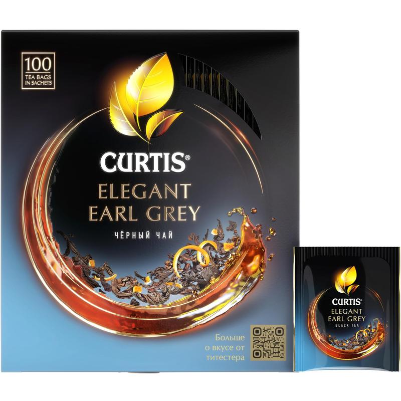 Чай черный Curtis Elegant Earl Grey 100 пакетиков (бергамот)