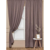 Комплект штор Amore Mio Вельвет (канвас) Canvas-020 (2 портьеры 150x270 см) коричневый