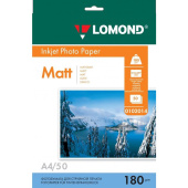 Фотобумага для цветной струйной печати Lomond односторонняя (матовая, А4, 180 г/кв.м, 50 листов, артикул производителя 0102014)