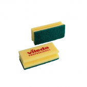 Губка для мытья посуды Vileda Professional Средняя жесткость 150х70х45 мм 10 штук в упаковке желтые/зеленый абразив (арт. производителя 101397)