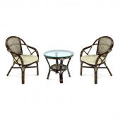 Комплект плетеной мебели Ellena-3 браун (стол, 2 кресла)