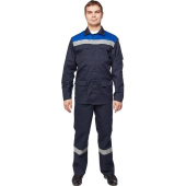 Костюм рабочий летний мужской л05-КБР с СОП синий/васильковый (размер 68-70, рост 182-188 см)